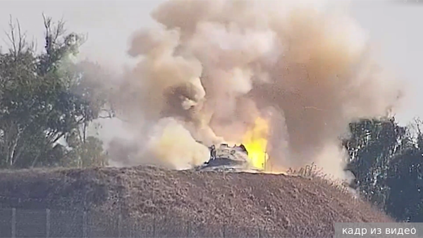 В Сети появились кадры уничтожения дроном израильского танка Merkava 