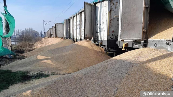 В Польше неизвестные высыпали украинское зерно на ж/д станции