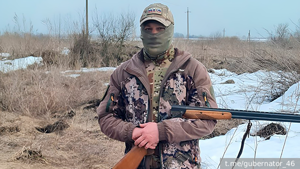 Дружинник из Курска уничтожил БПЛА ВСУ из охотничьего ружья
