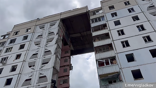В Белгороде после обстрела ВСУ частично обрушился жилой дом
