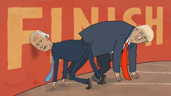 Карикатуры: Байден достиг финиша избирательной гонки досрочно