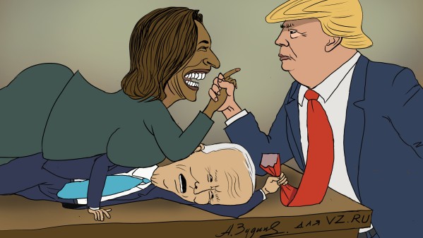 Карикатуры: На политическом трупе Байдена возник новый соперник Трампа