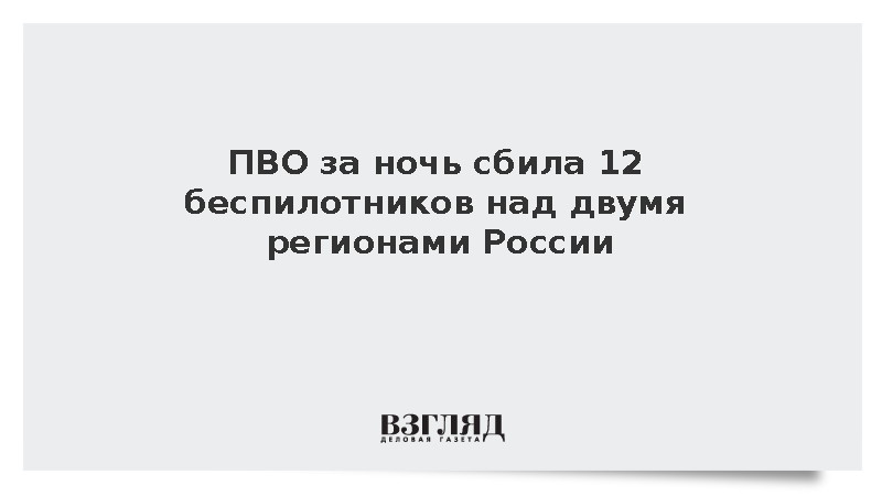 ПВО сбила ночью 12 дронов над Орловской и Воронежской областями