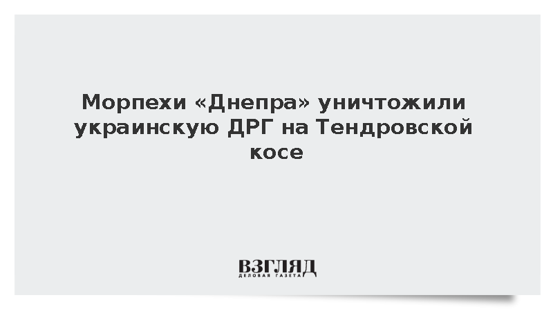 Морпехи «Днепра» уничтожили украинскую ДРГ на Тендровской косе
