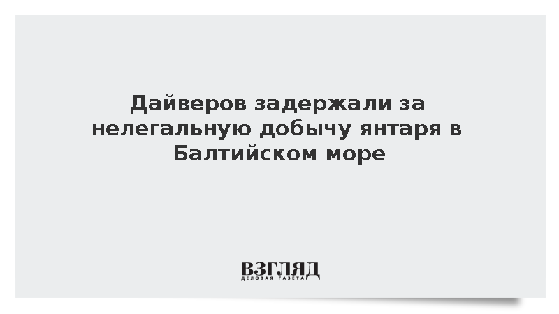 Дайверов задержали за нелегальную добычу янтаря в Балтийском море