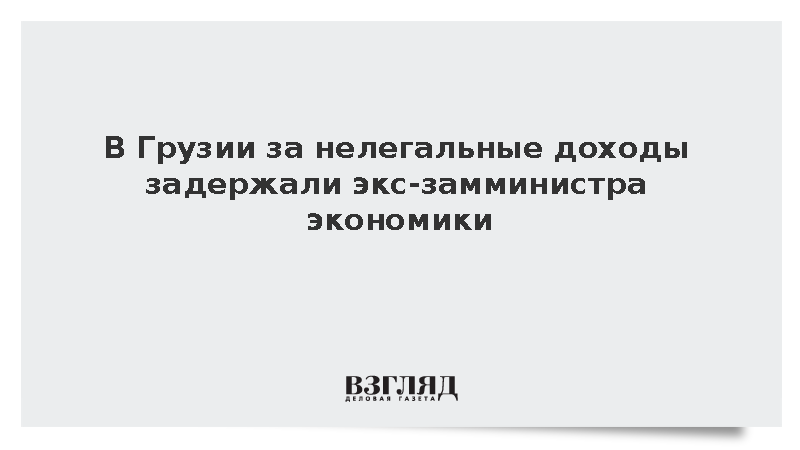 В Грузии за нелегальные доходы задержали экс-замминистра экономики