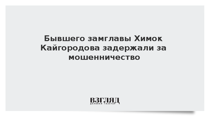 Бывшего замглавы Химок Кайгородова задержали за мошенничество