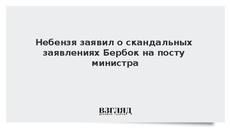 Небензя назвал заявления Бербок оскорбительными и циничными на посту главы МИД