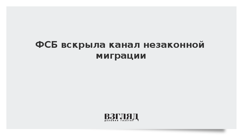 ФСБ вскрыла канал незаконной миграции