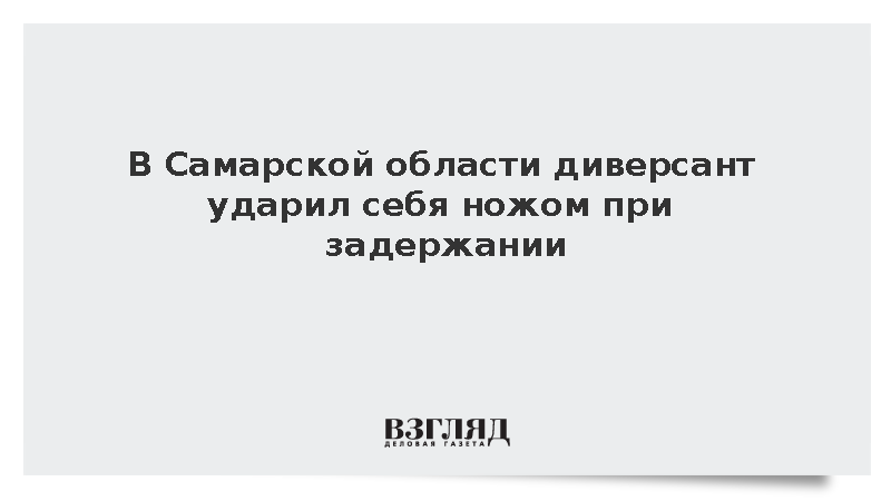 В Самарской области диверсант ударил себя ножом при задержании