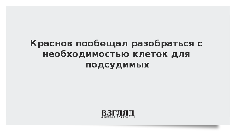 Краснов пообещал разобраться с необходимостью клеток для подсудимых