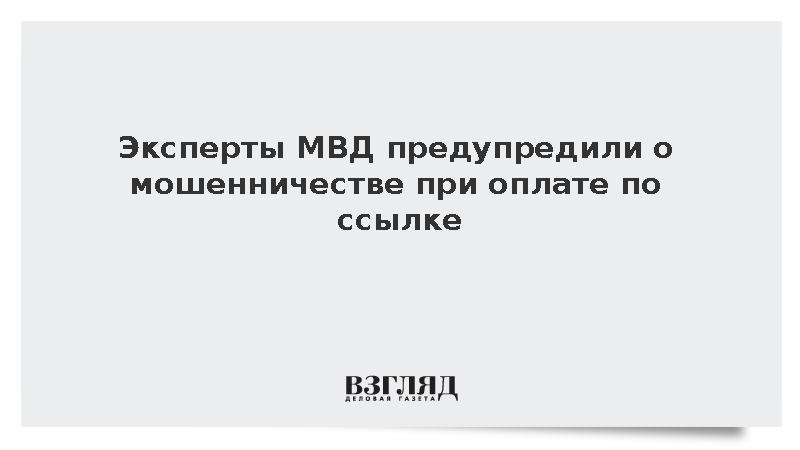 Эксперты МВД предупредили о мошенничестве при оплате по ссылке