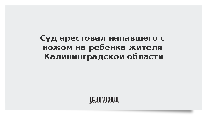 Суд арестовал напавшего с ножом на ребенка жителя Калининградской области