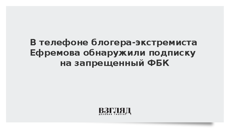 В телефоне блогера Ефремова обнаружили подписку на экстремистский ФБК