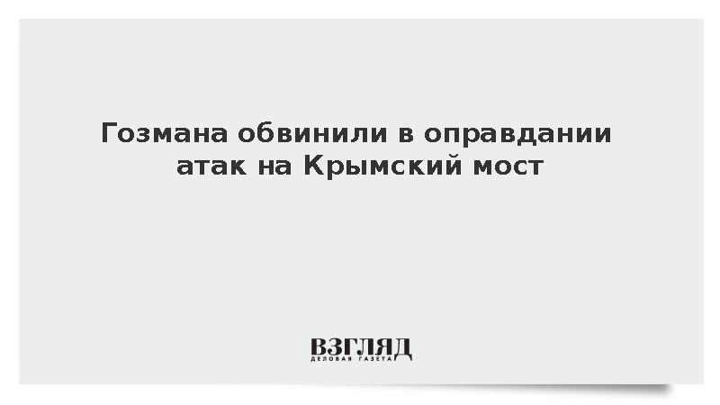 Суд начал рассматривать дело Гозмана об оправдании атак на Крымский мост