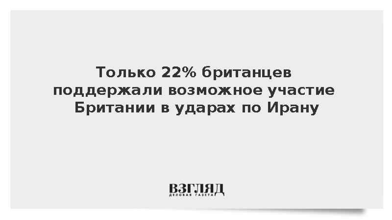 Только 22% британцев поддержали возможное участие Британии в ударах по Ирану