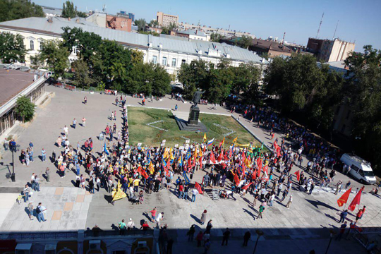 «Антипенсионный» митинг КПРФ в Астрахани оказался малочисленным