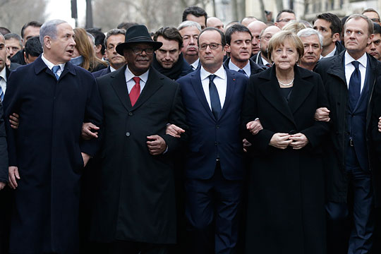 Главы государств и правительств завершили шествие в Париже
