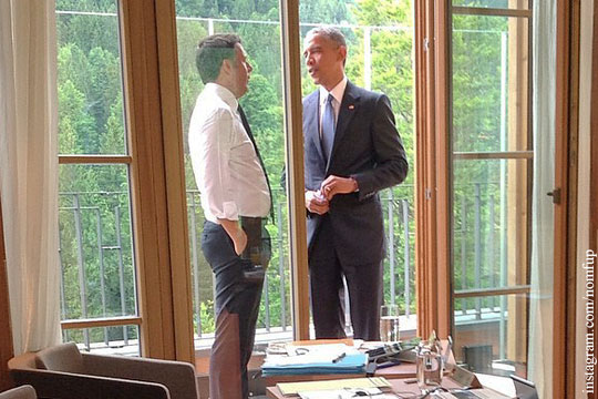 Обаму заподозрили в курении во время саммита G7