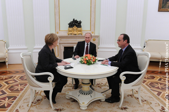 Путин, Меркель и Олланд обсудили ситуацию в Донбассе