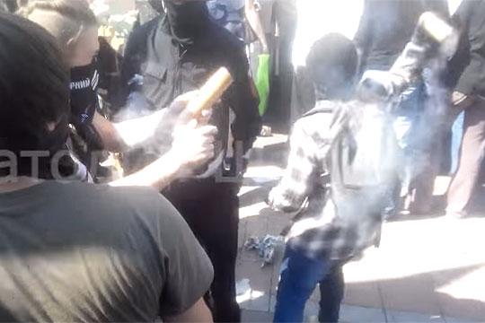 Шарий опубликовал видео действий провокаторов во время беспорядков у здания Рады