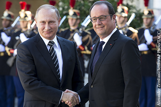 Встреча Путина и Олланда началась в Елисейском дворце