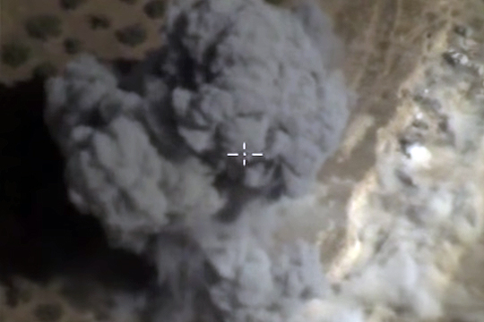 Минобороны опубликовало видео уничтожения подземного бункера боевиков в Сирии