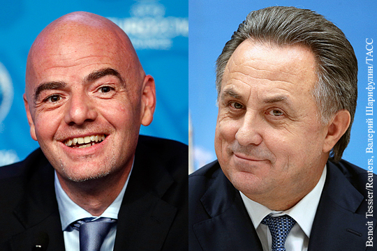 Мутко: РФС поддержит Инфантино на выборах президента ФИФА