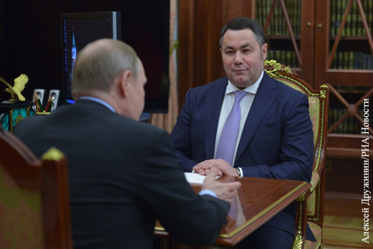 Путин назначил и. о. губернатора Тверской области Игоря Руденю