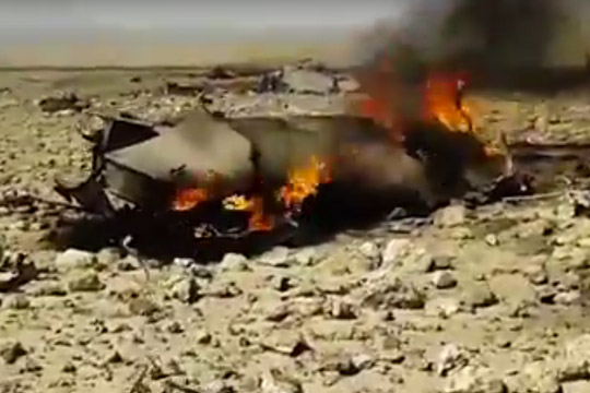 В Сети появилось видео якобы с места крушения МиГ-23 в Сирии