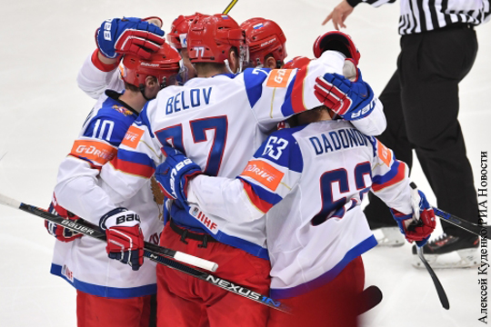 Сборная России победила команду Казахстана на чемпионате мира по хоккею