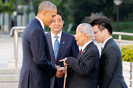 Переживший атомные бомбардировки японец встретился с Обамой в Хиросиме