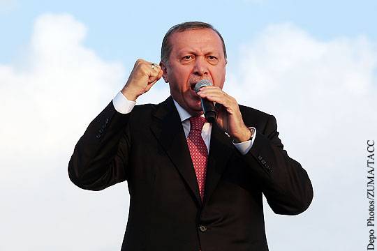Эрдоган обвинил Запад в поддержке мятежников и террористов