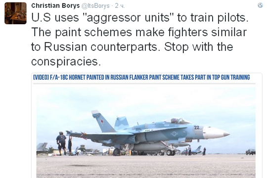 США перекрасили боевой самолет в цвета российского камуфляжа