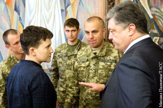 Савченко назвала Порошенко слабым президентом