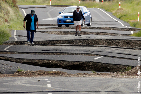 После очередного землетрясения в Новой Зеландии прорвало дамбу