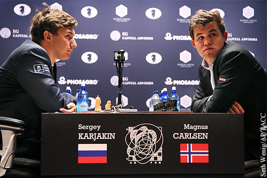 Карякин обыграл Карлсена в восьмой партии за шахматную корону
