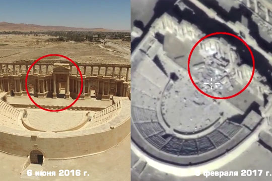 Минобороны опубликовало видеодоказательства уничтожения ИГ памятников Пальмиры