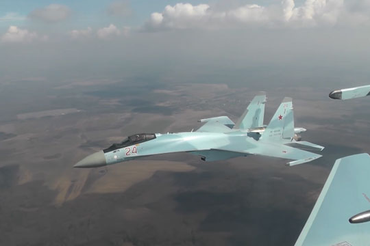 Минобороны показало истребитель Су-35С в действии