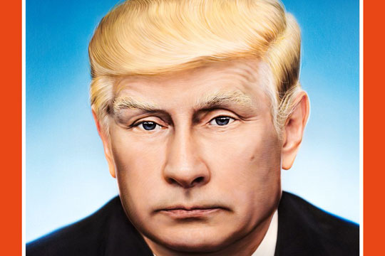 На обложке Spiegel изобразили Путина с прической Трампа