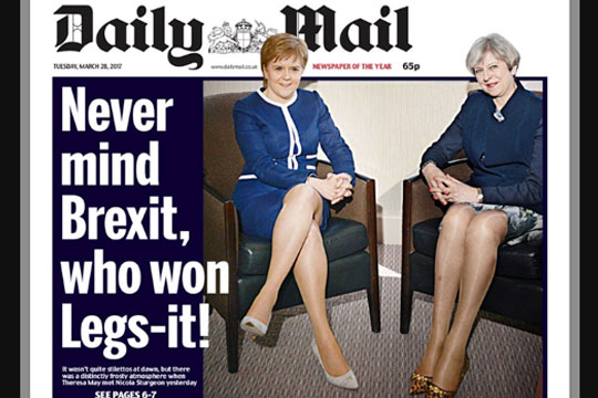 Первая полоса Daily Mail про ноги премьеров Британии и Шотландии вызвала скандал
