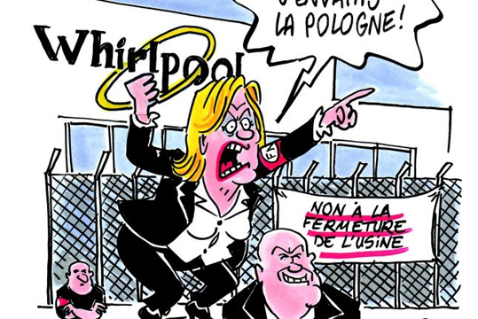 Charlie Hebdo представил карикатуры с Ле Пен и Макроном