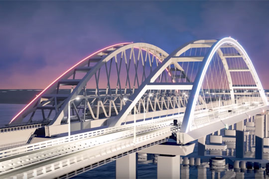 Арки Крымского моста подсветят цветами флага России