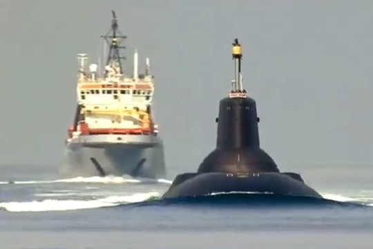 Опубликовано видео прохода через Балтику российских крейсера и подлодки