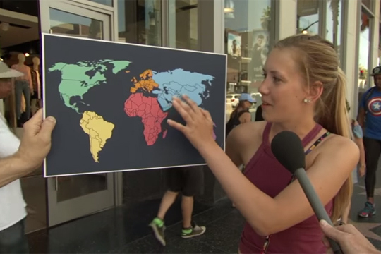 Опубликовано видео с попытками американцев показать на карте Северную Корею