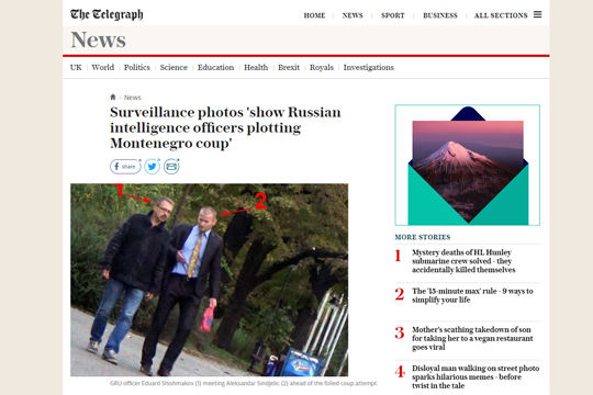 The Telegraph опубликовала снимки «российских зачинщиков» переворота в Черногории