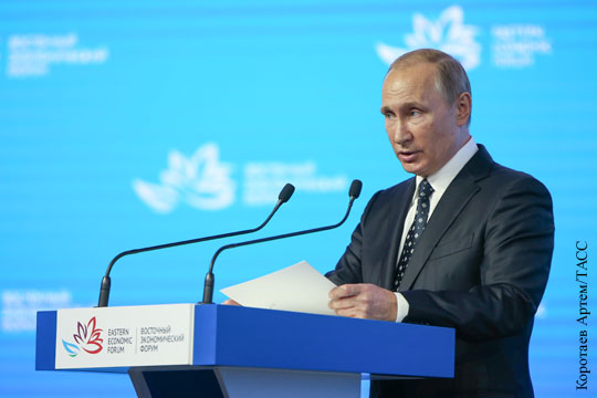Кремль анонсировал новые идеи в выступлении Путина на ВЭФ-2017