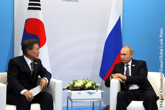 Путин начал переговоры с президентом Южной Кореи