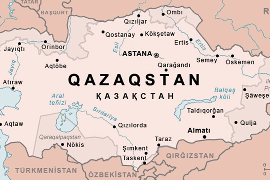 В Казахстане опубликовали карту страны с Оренбургом и Омском