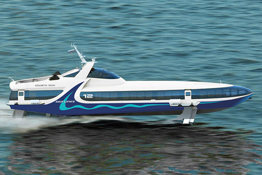 Новое пассажирское судно на подводных крыльях спустили на воду в Рыбинске